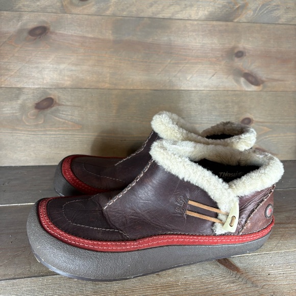 merrell tibet womens size 10 shoes brown leather insulasted moccasin booties - Picture 1 of 8